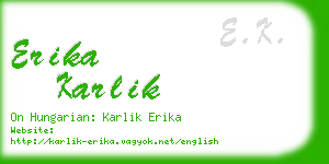 erika karlik business card